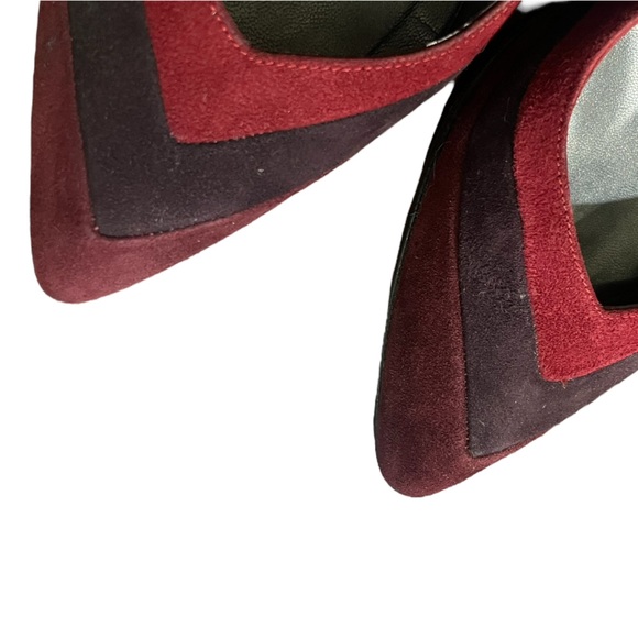 Stuart Weitzman Suede Tri-Color Heels Sz 7 - Picture 6 of 8